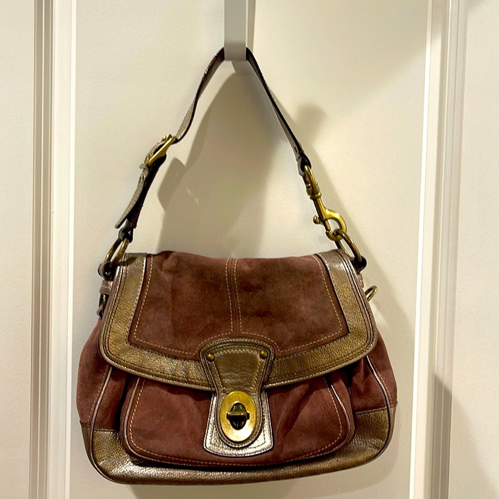 COACH LEGACY, Vintage Coach Purple Suede Purse, Authentic Coach Legacy Handbag!